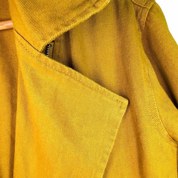 Carly Jean Los Angeles Mustard Yellow Denim Moto Jacket small CJLA - Picture 5 of 6